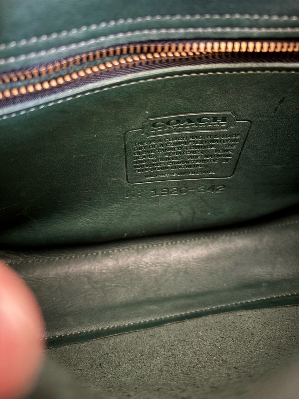 Coach bottle green leather court bag - Picture 7 of 9
